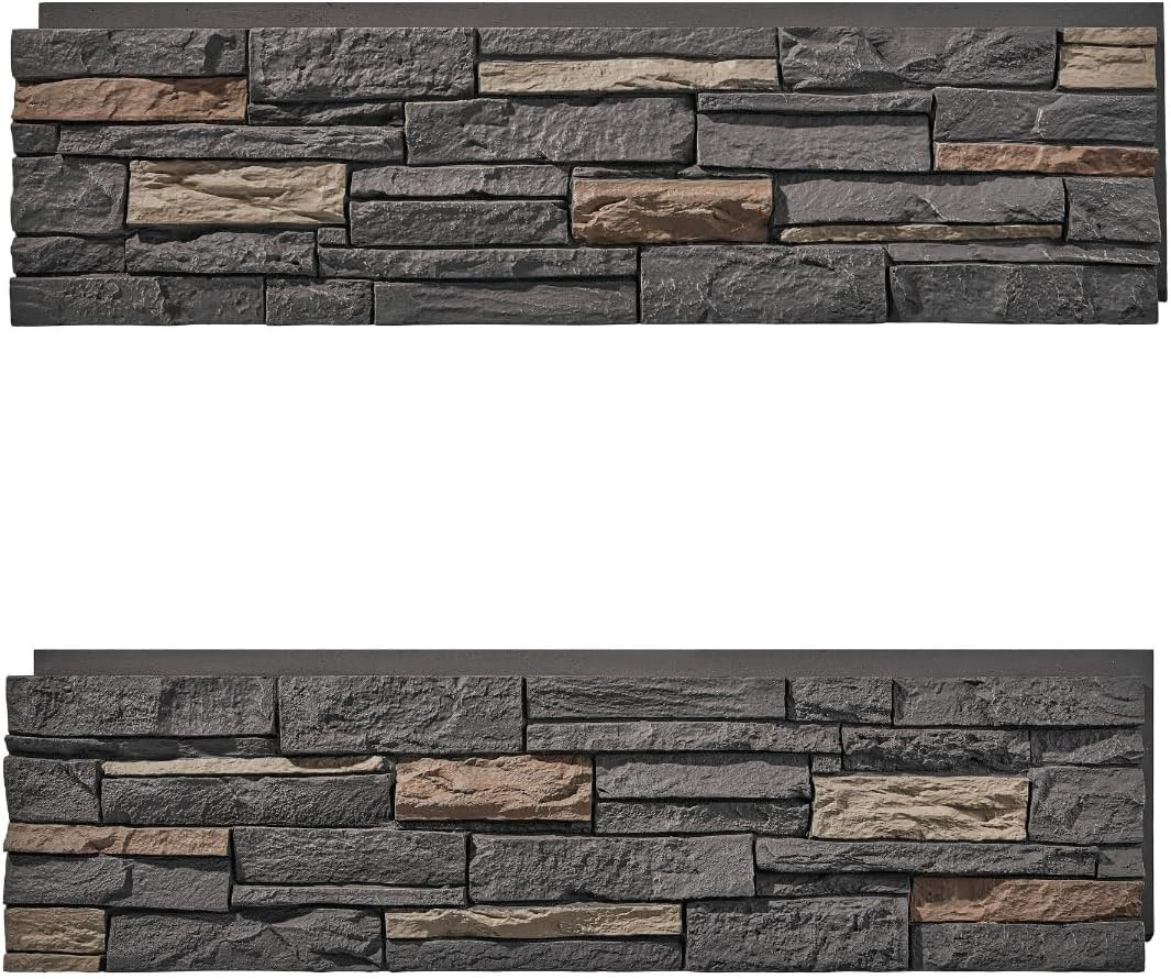 Faux Stone Wall Panels 1-Pack (3.75 Sq Ft) PU Stone Veneer Siding, Mortarless 4