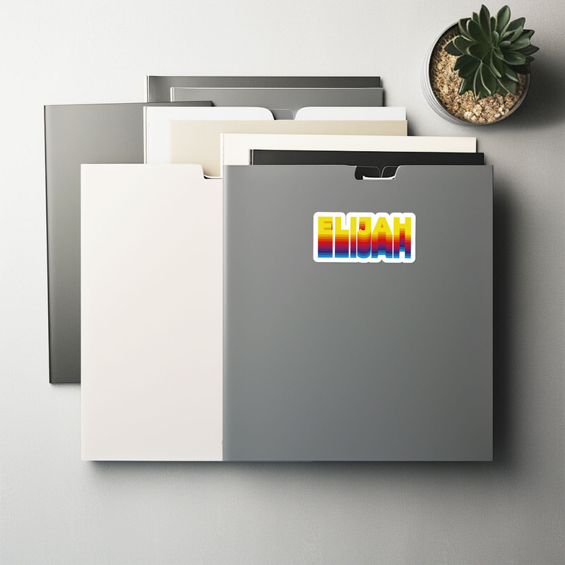Rainbow Elijah Name – Car Bumper Sticker Vinyl Art Decal