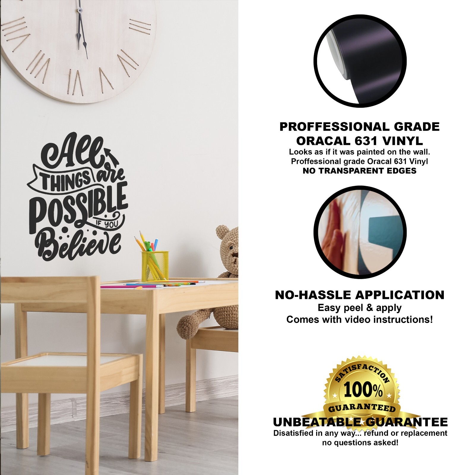 Inspirational Wall Decals for Bedroom Motivational Decal Quote Positive Sticker