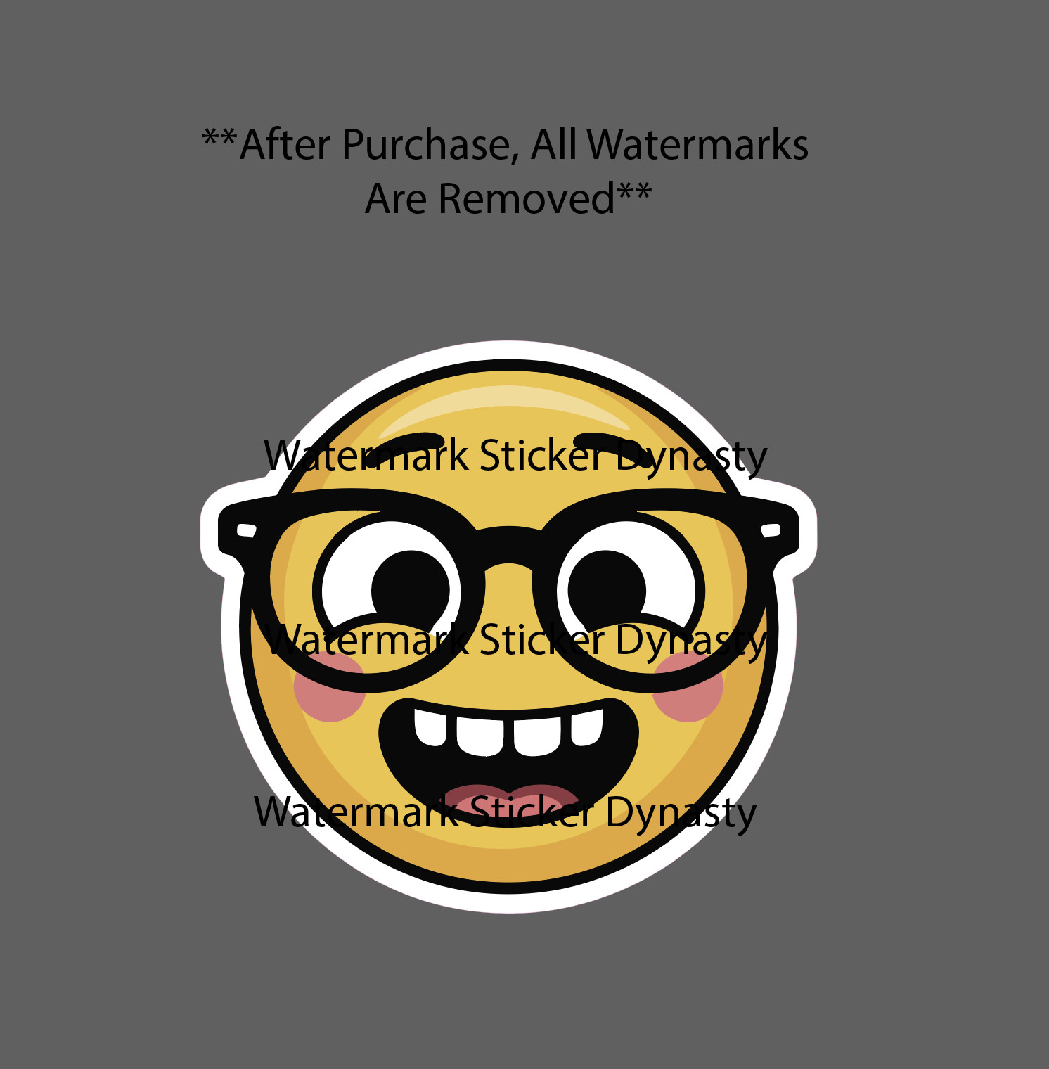 Nerd Emoticon Sticker Waterproof Decal Emoji Glasses Text Smart Brain Gift NEW