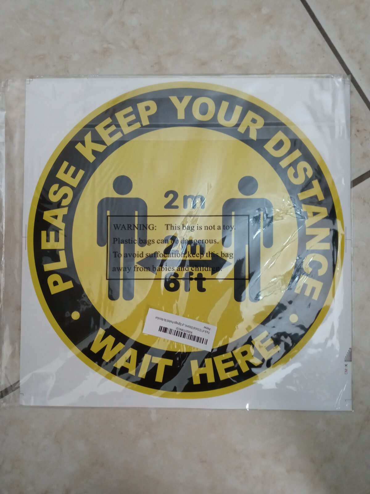 Pack of 10 Social Distanci….p Signage.Peeled No Residue.New