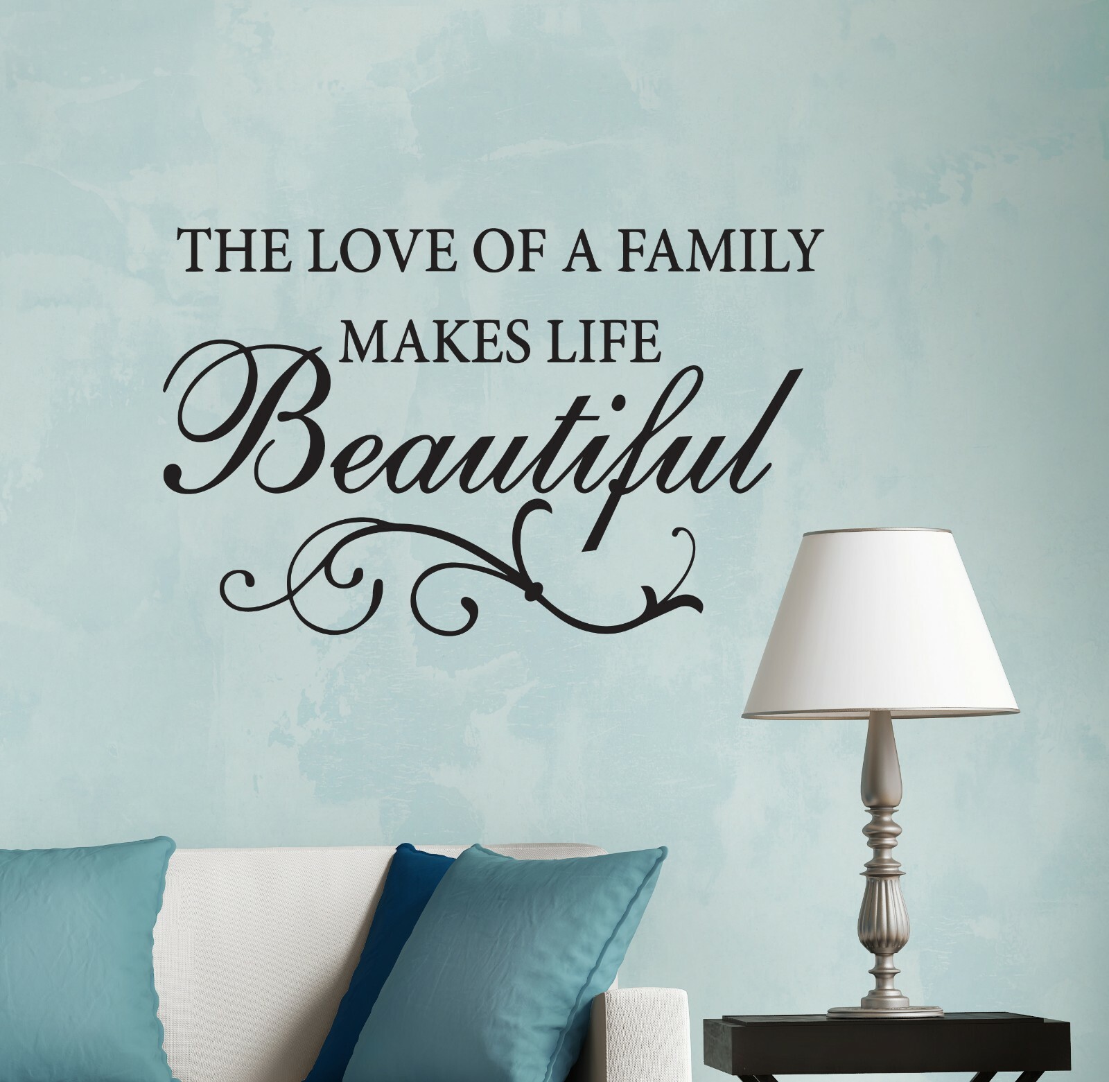 Wall Decal Family Life Love Beautiful Motivation Interior Vinyl Black gz527