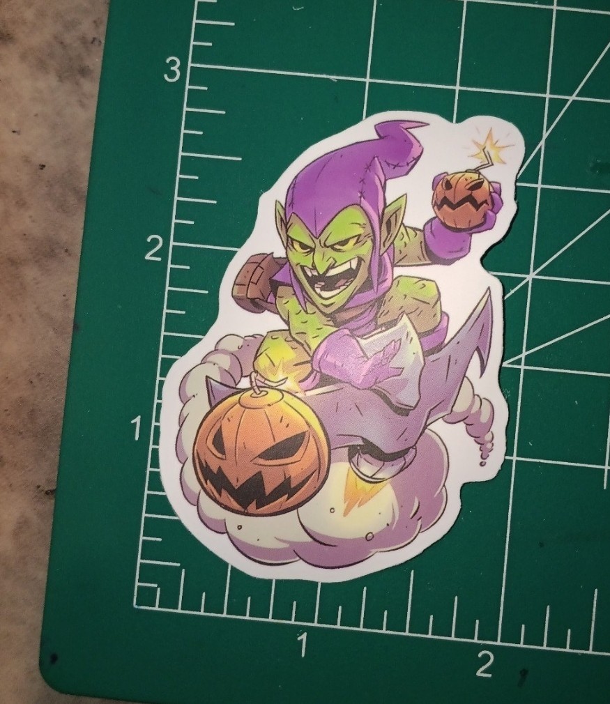 SPIDERMAN'S X GREEN GOBLIN STICKER X MATTE DIE-CUT STICKER X 3X2 INCHES X