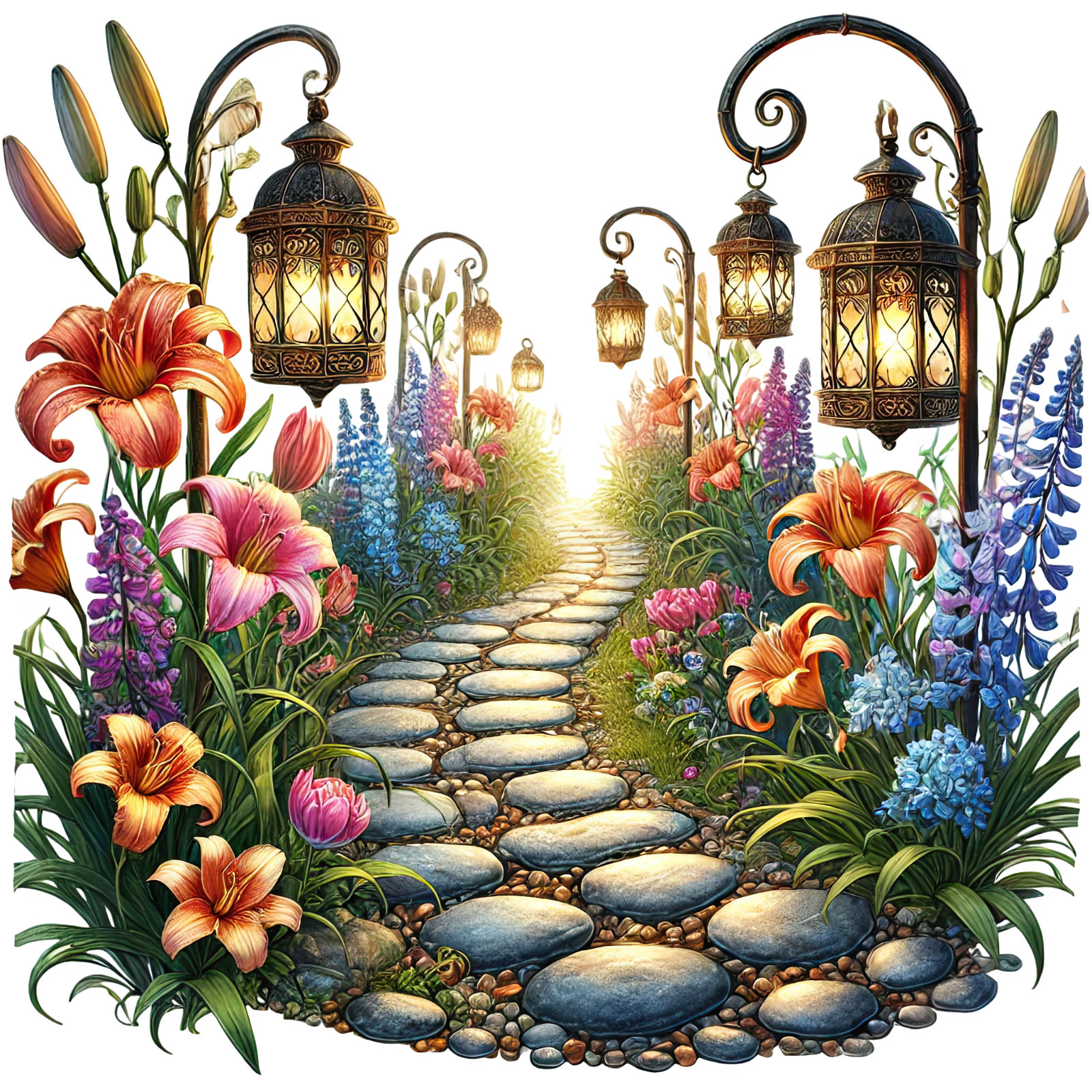 Wall decal sticker garden 18 x 18 cm large