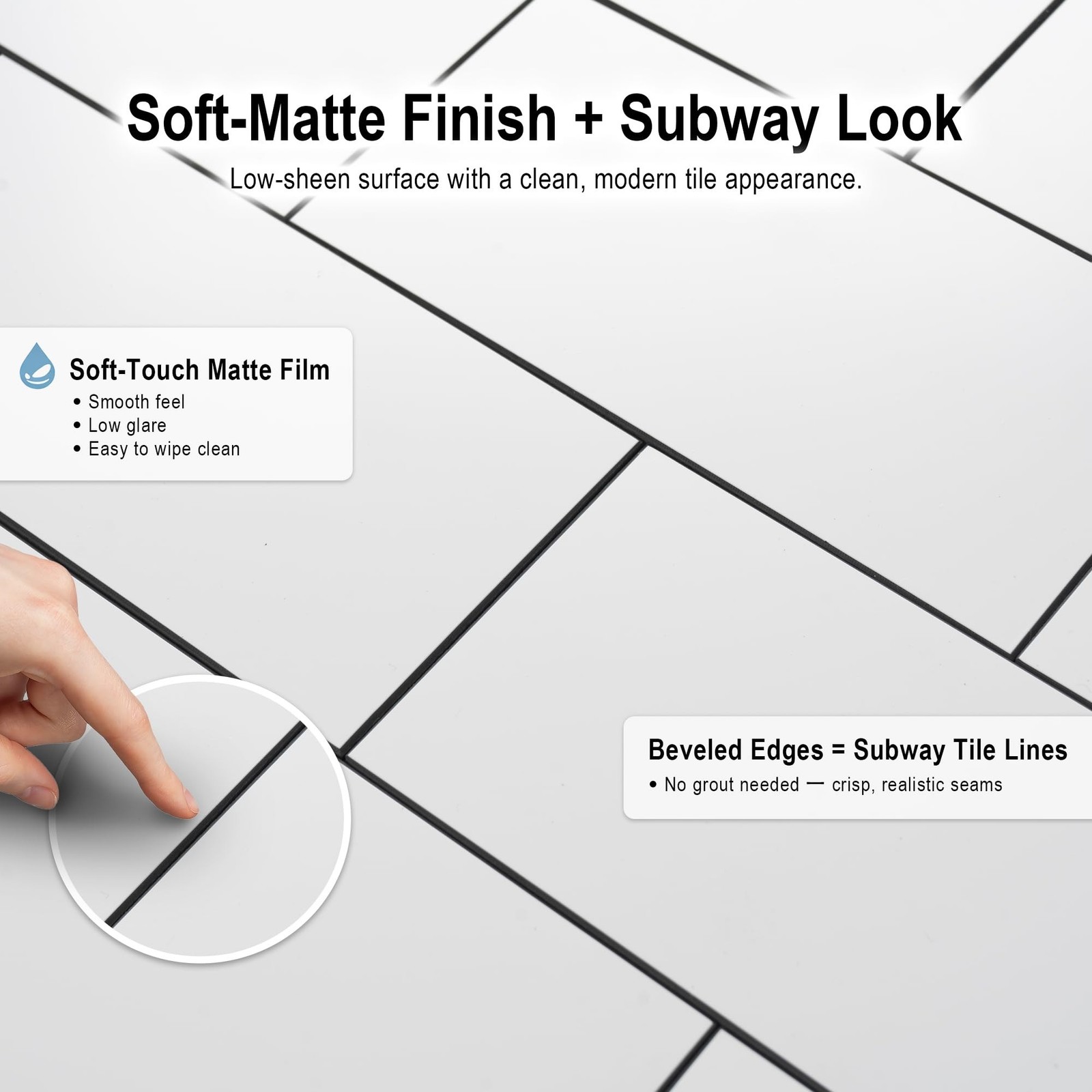 100-Pack Peel and Stick Backsplash Soft White Subway Tile Stickers, Upgraded …