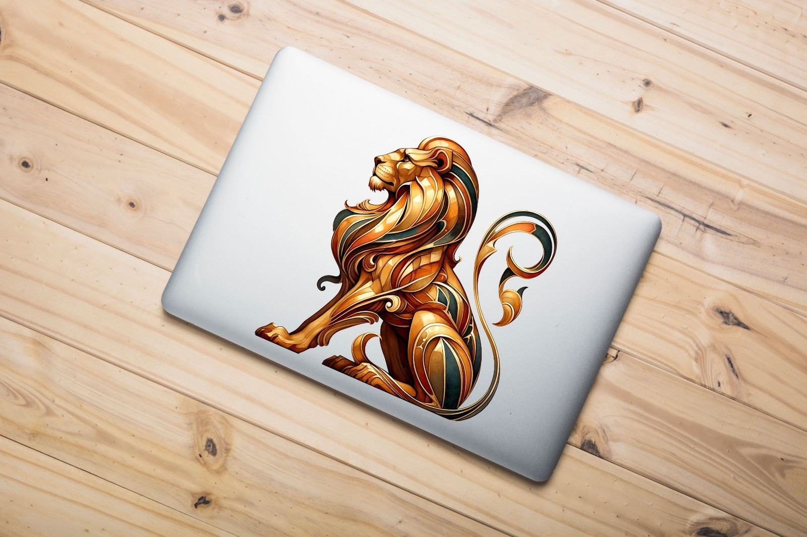Art Deco Lion UV DTF Transparent Sticker / Decal