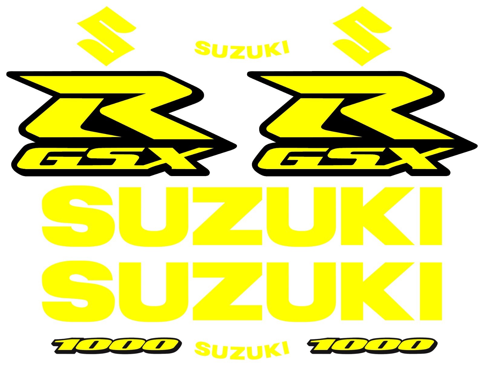 Suzuki GSXR 10 Piece Set Vinyl Decal Sticker 600 750 1000 Multiple Colors