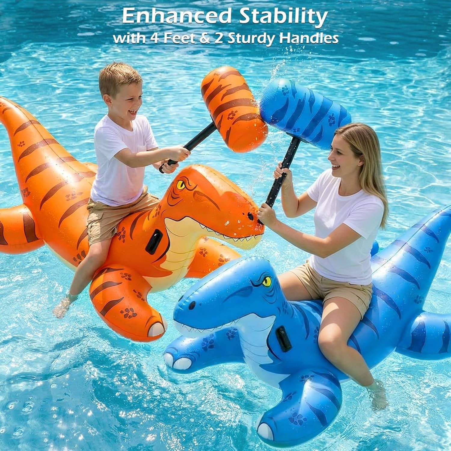 2Pack Inflatable Dinosaur Ride On X Large Green Orange Jasonwell