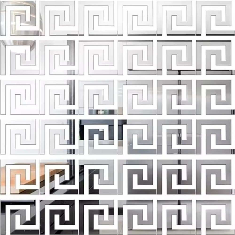 20pcs 3D Mirror Wall Sticker Building Border Wall Art Home Decor Self Adhesive