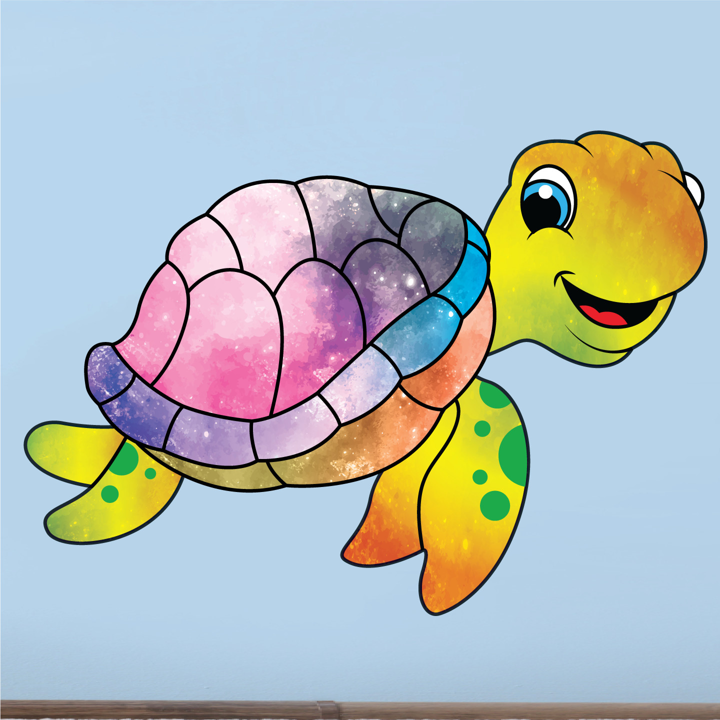 Kids Bedroom Living Room Vinyl Tortoise Decor Marine Reptile Wall Decoration Art