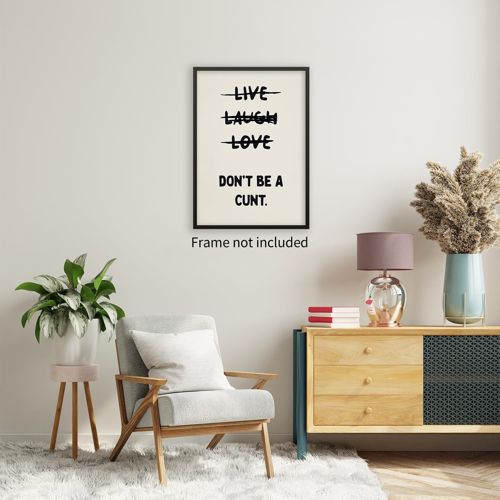 CAXIYSH Funny Quotes Wall Decor Live Love Laugh Wall Art Retro Beige Poster S…