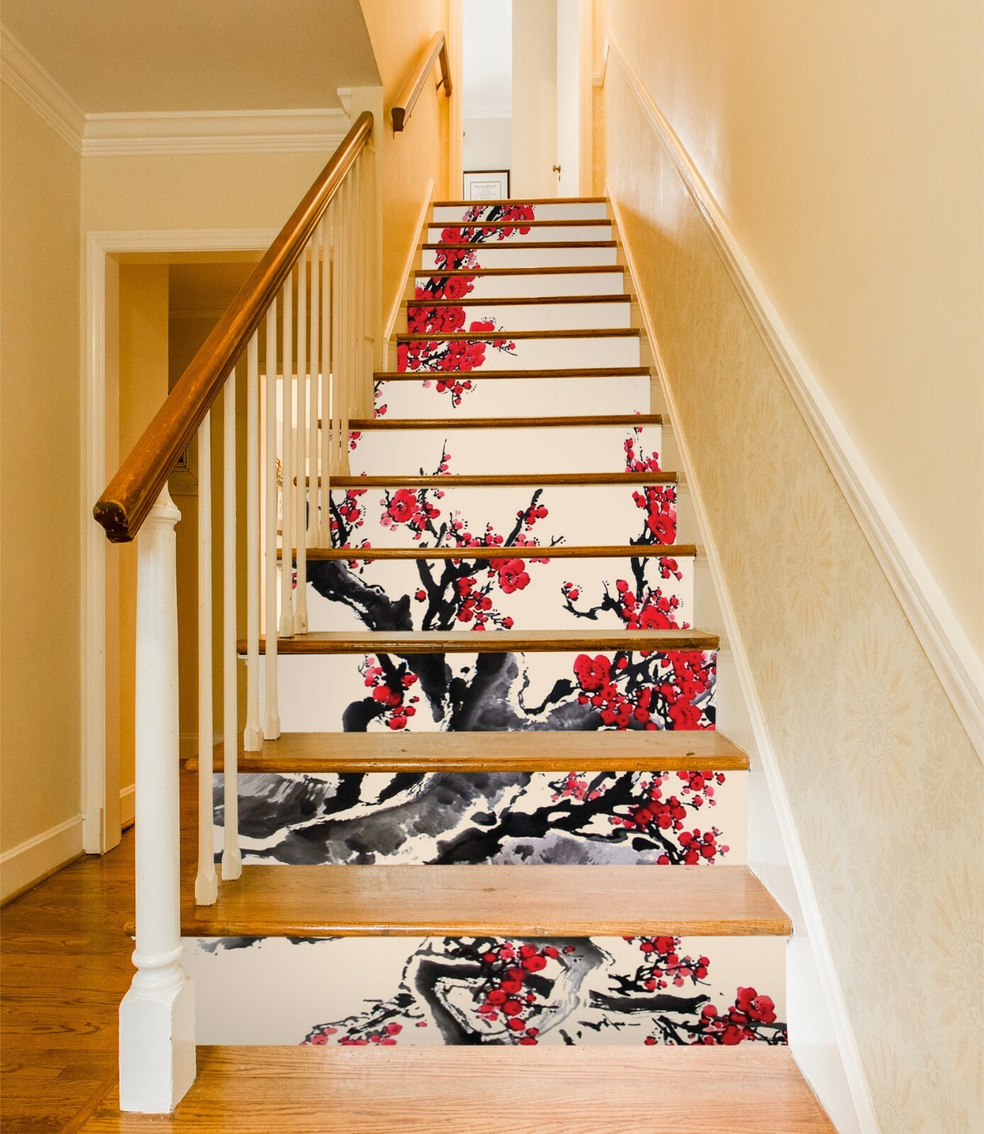 3D Plum Blossom ZHU647 Stair Risers Decoration Photo Mural Vinyl Wallpaper Amy