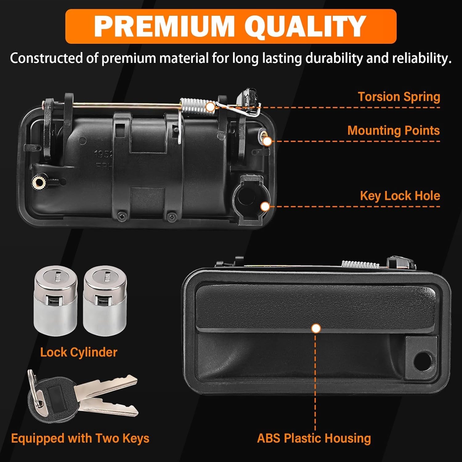 Exterior Door Handle W/Lock Cylinder & Keys for Chevy C1500 C2500 C3500