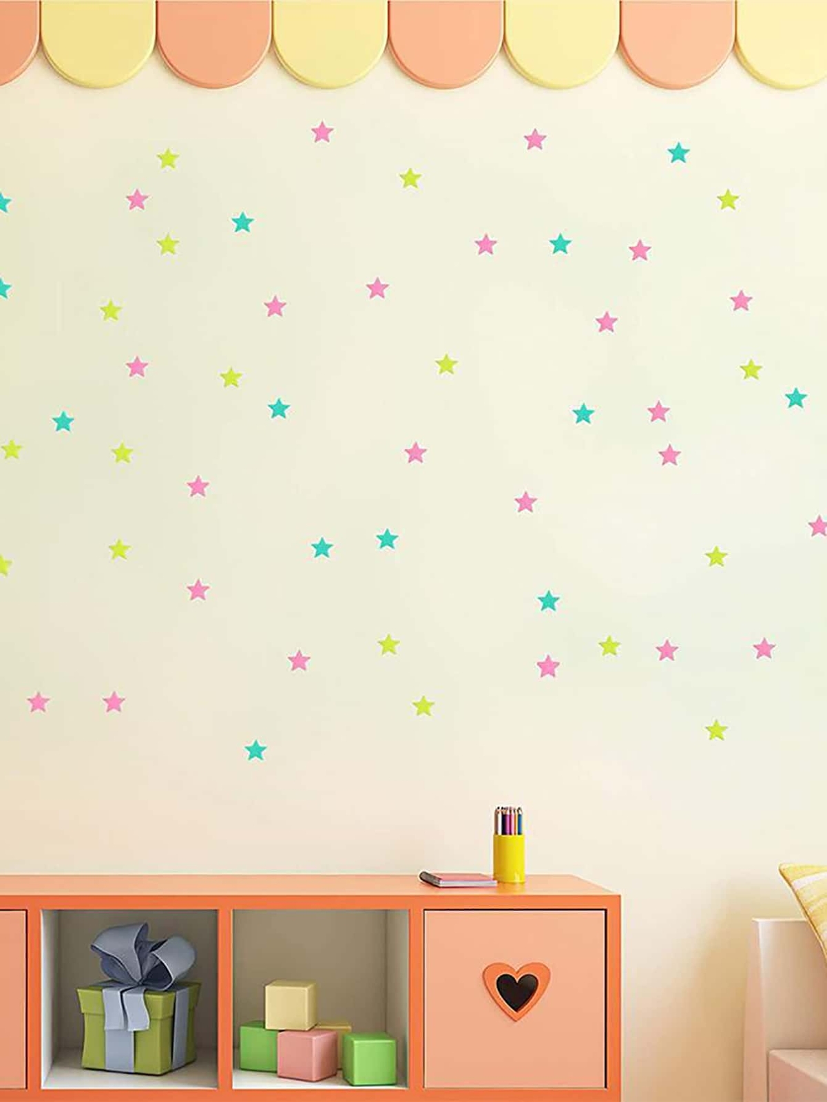 100Pcs Luminous Stars Wall Stickers Glow In The Dark Stars Stickers For Kids