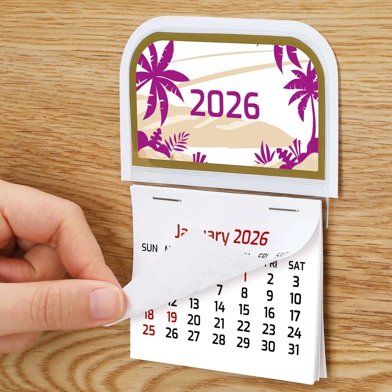 5 Pcs 2026 Mini Stick on Calendar Peel and Stick Calendar Small Wall Calendar…