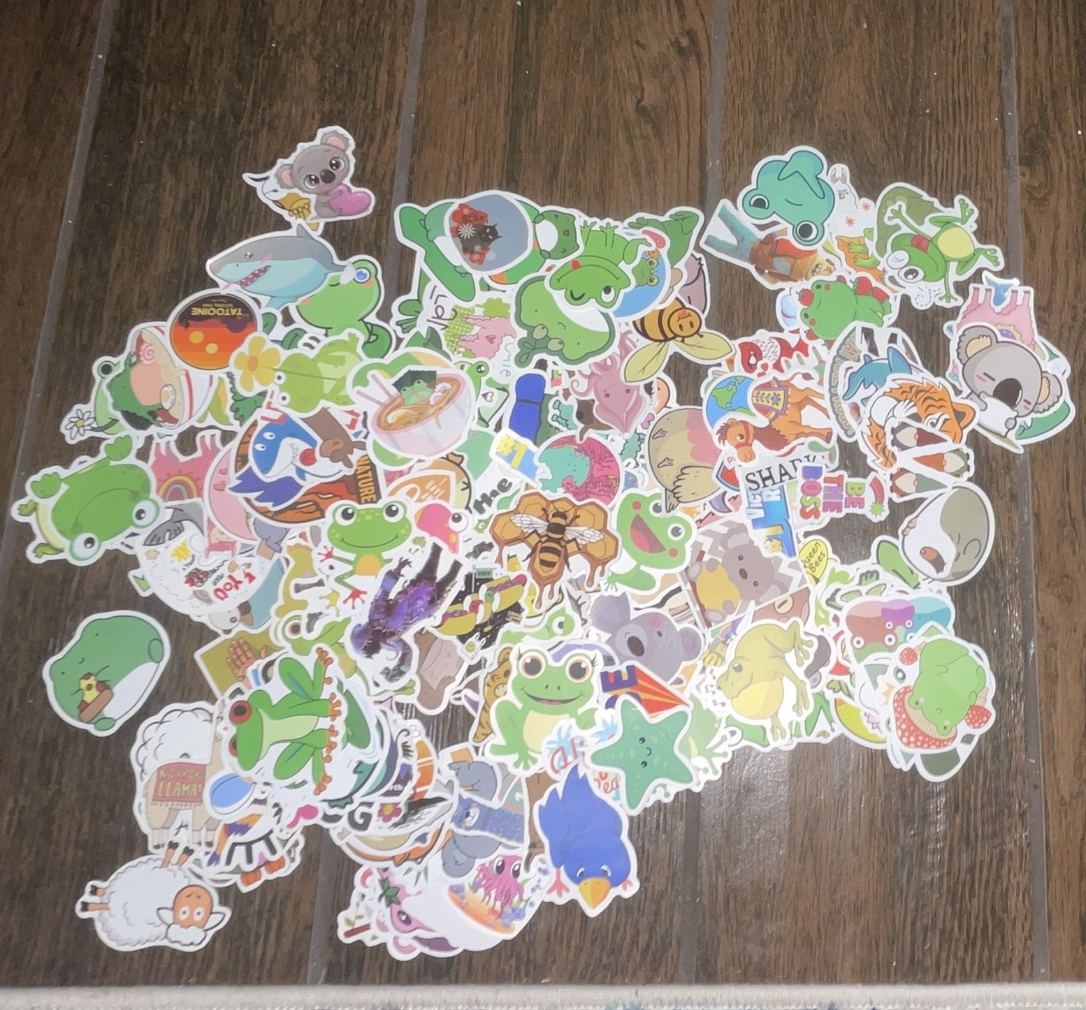 300pc Frog Animal Vinyl Sticker Lot Waterproof Multicolor for Laptop