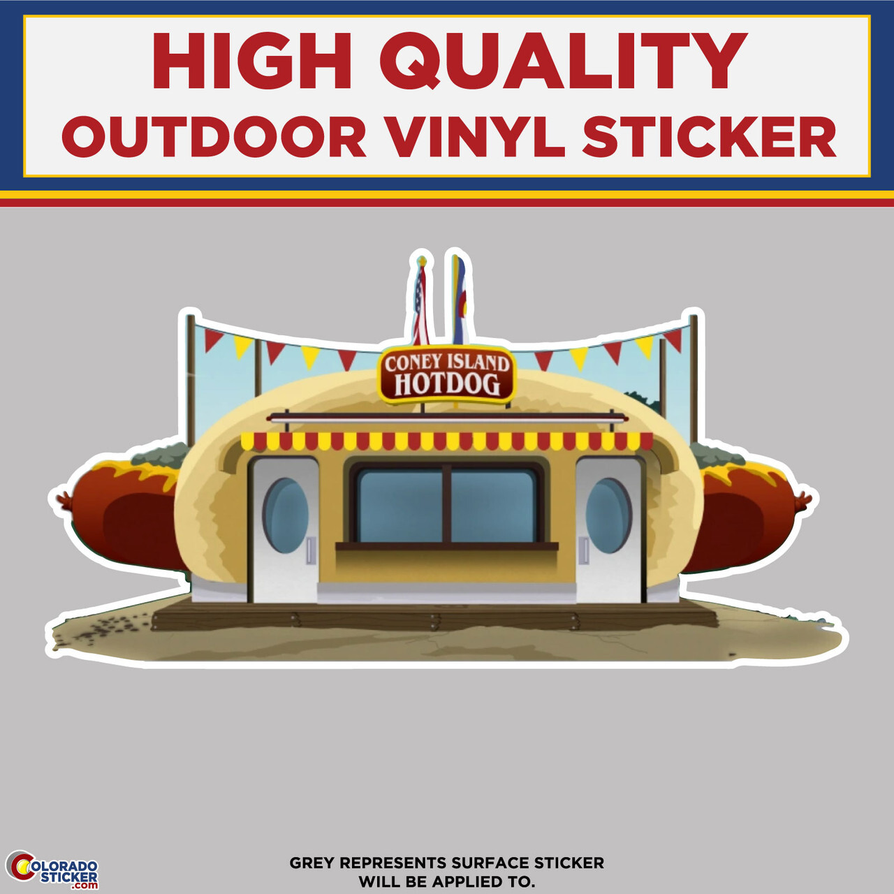 South Park Coney Island Hot Dog Stand, High Quality Vinyl Stickers