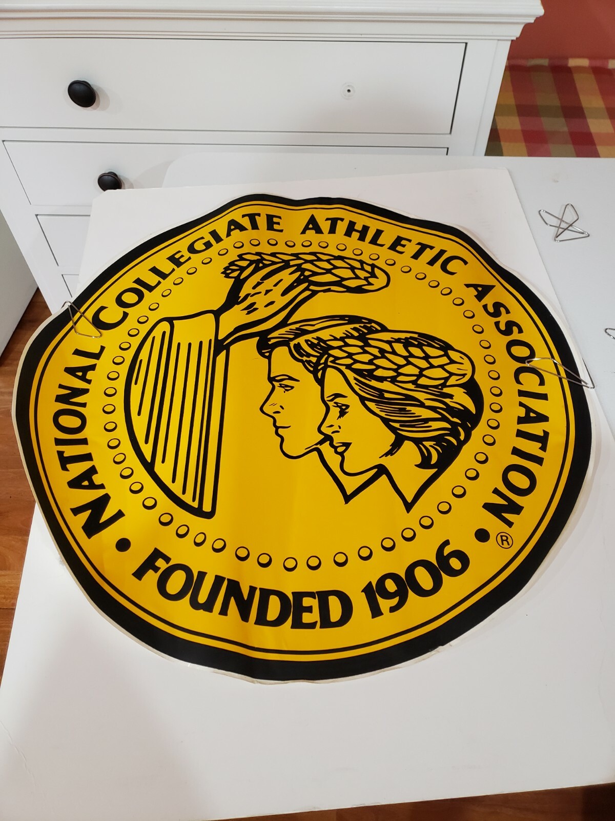 NCAA Sticker Decal Unused 23×22.5 inches Basketball Yellow Black founded 1906