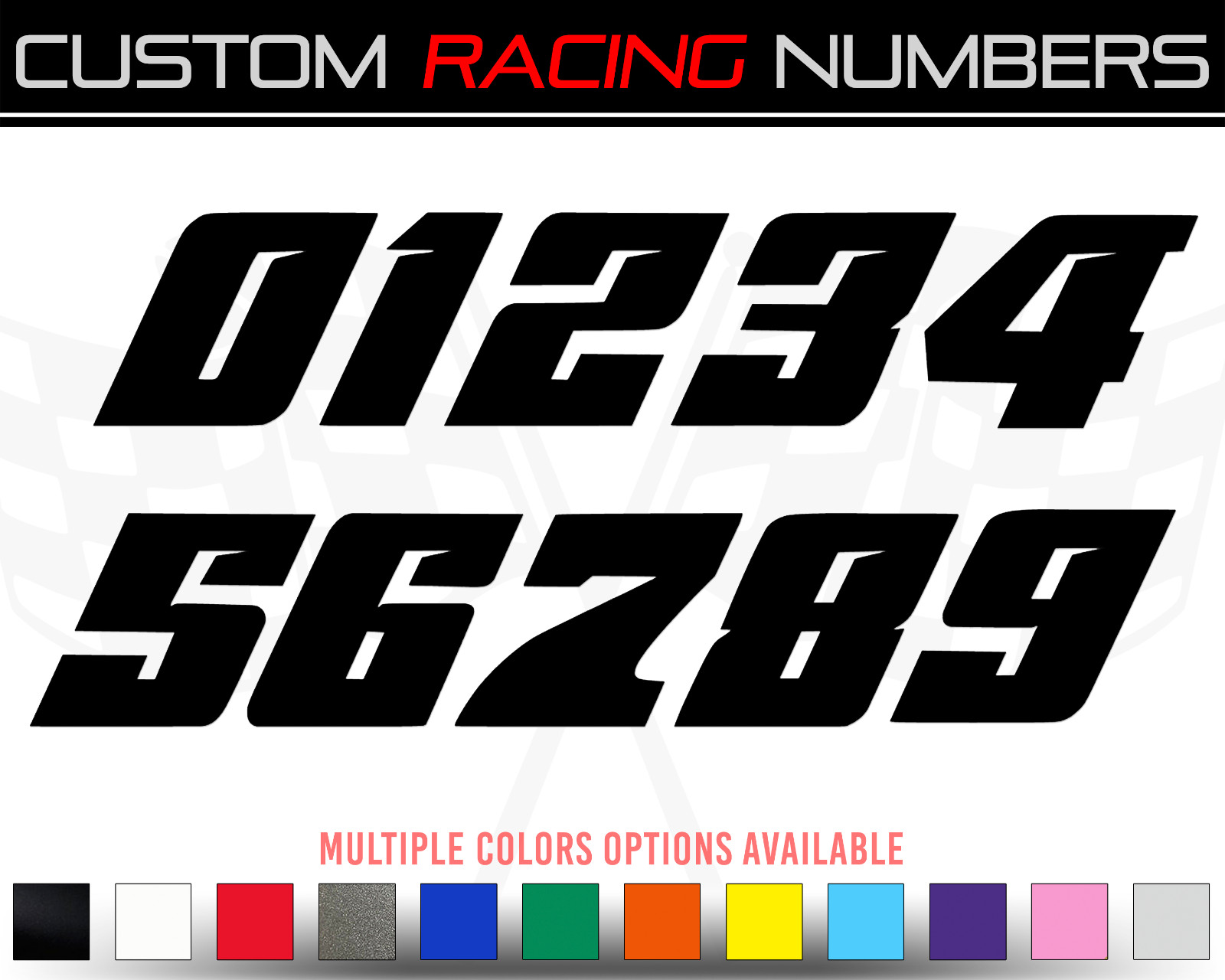 Racing Number Decal Sticker | Dirt Bike Plate Numbers BMX Competition 502