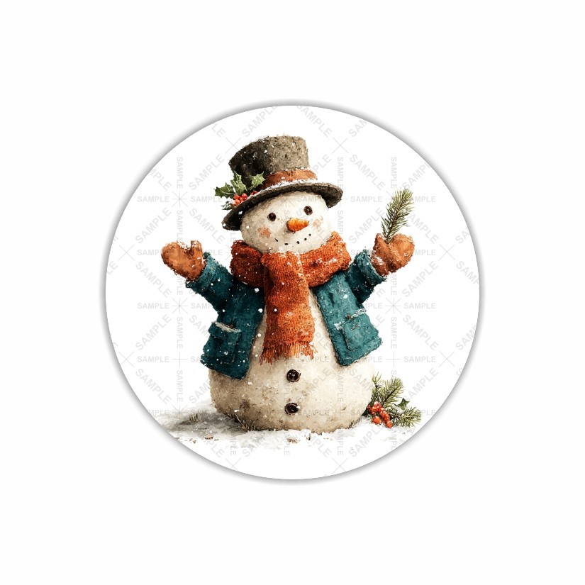Santa Claus Merry Christmas Round Dot Stickers Set, 1.2" & 1.5"