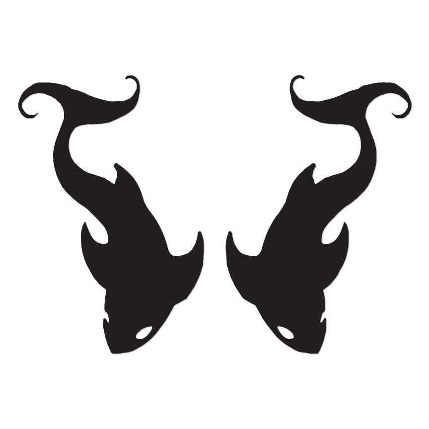 Pair of Tribal Fish – Vinyl Decal Sticker – Multiple Color & Sizes – ebn501