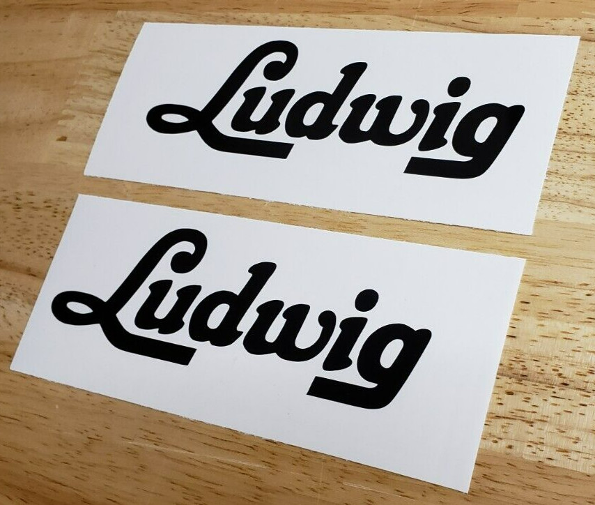ludwig Decals Stickers vintage Gloss Black 10" (2) Fast USA