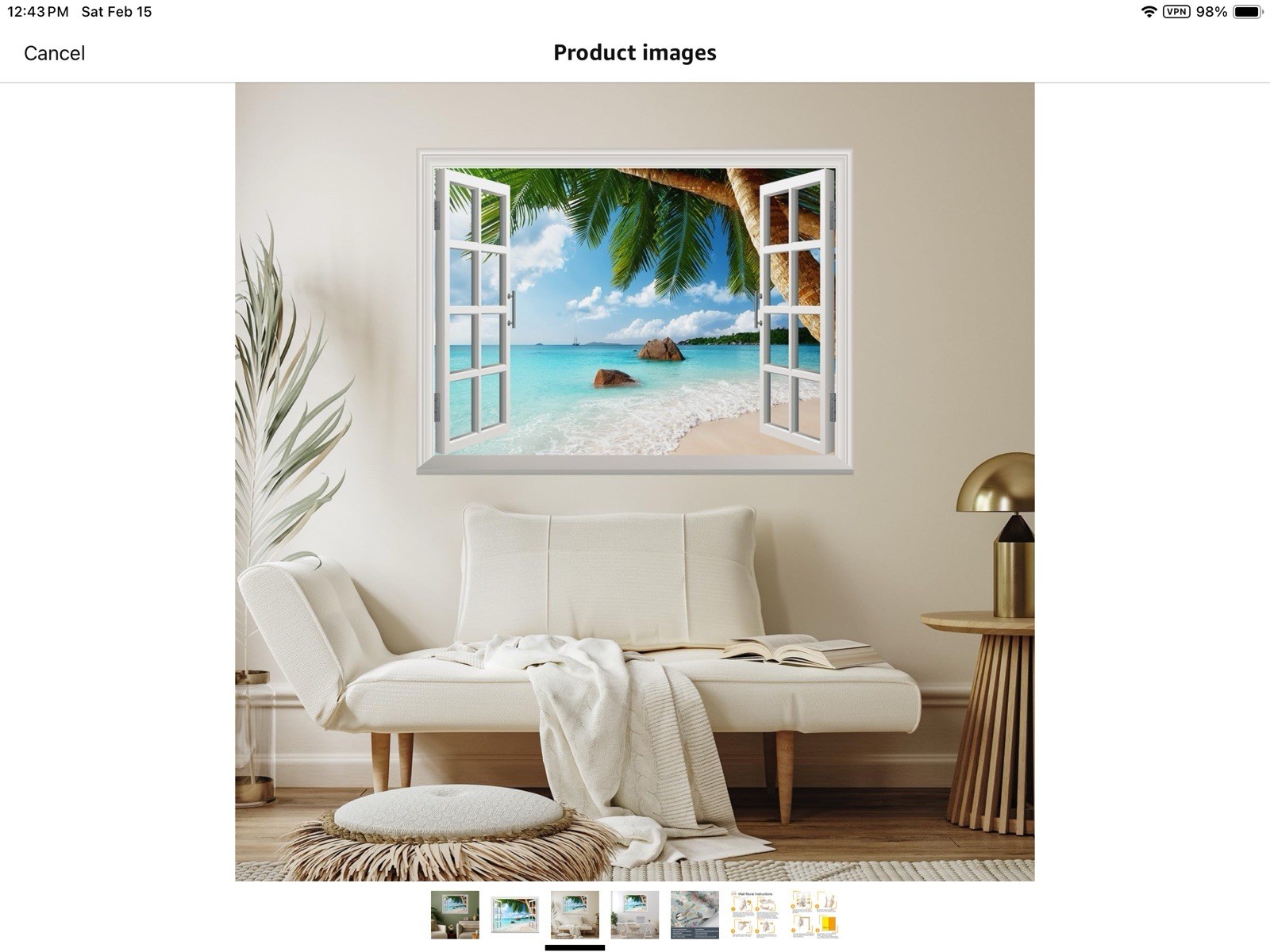 Wall26 Beach Window Wall Murals- 36 X 48- 2 Pieces- FREE SHIPPING