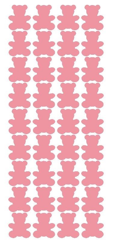 1" Pink Teddy Bear Stickers Baby Shower Envelope Seals School arts Crafts