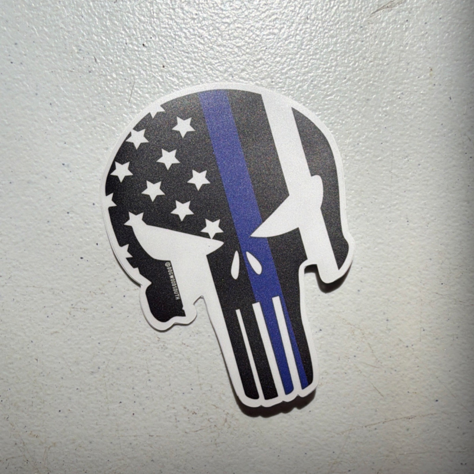 3M Punisher Skull Thin Blue Line Patriotic Vinyl Sticker Decal, Self-Adhesive