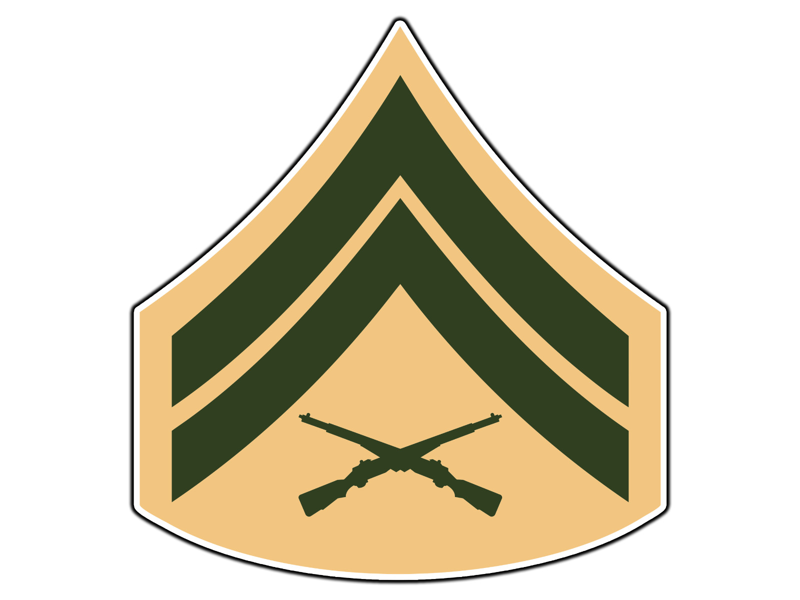E4 Corporal Tan & Green Waterproof Vinyl Sticker Decal Die-Cut