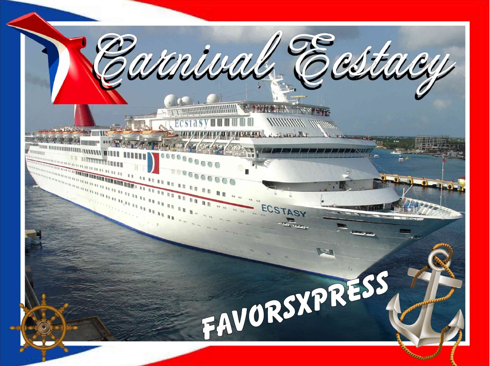 CARNIVAL ECSTACY CRUISE SHIP PHOTO MAGNET 4 X 3 INCHES