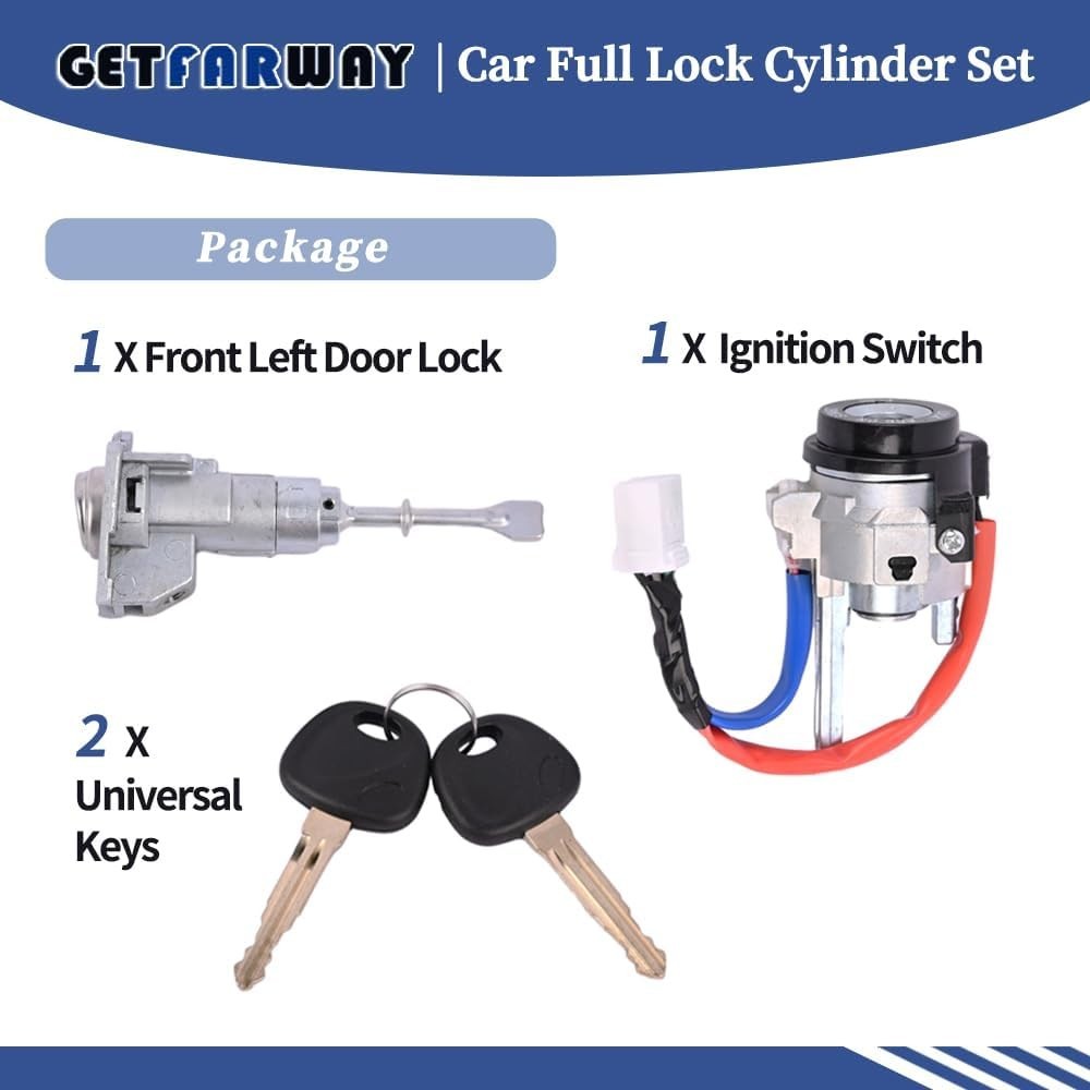 Hyundai Elantra Car Ignition Switch Door Lock Cylinder Set & 2 Keys 2011-2016