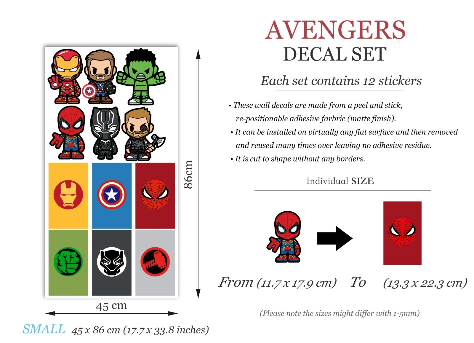 Avengers Logo Superhero age of ultron Boys Room Decoration Wall Decal Sticker