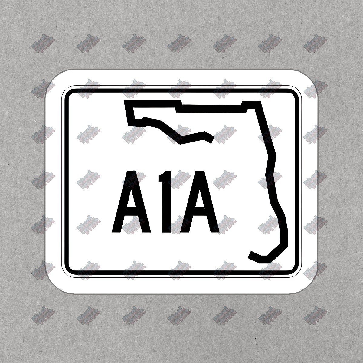 Florida A1A Highway Vinyl Sticker Decal Coastal Road Sign Design for #516376