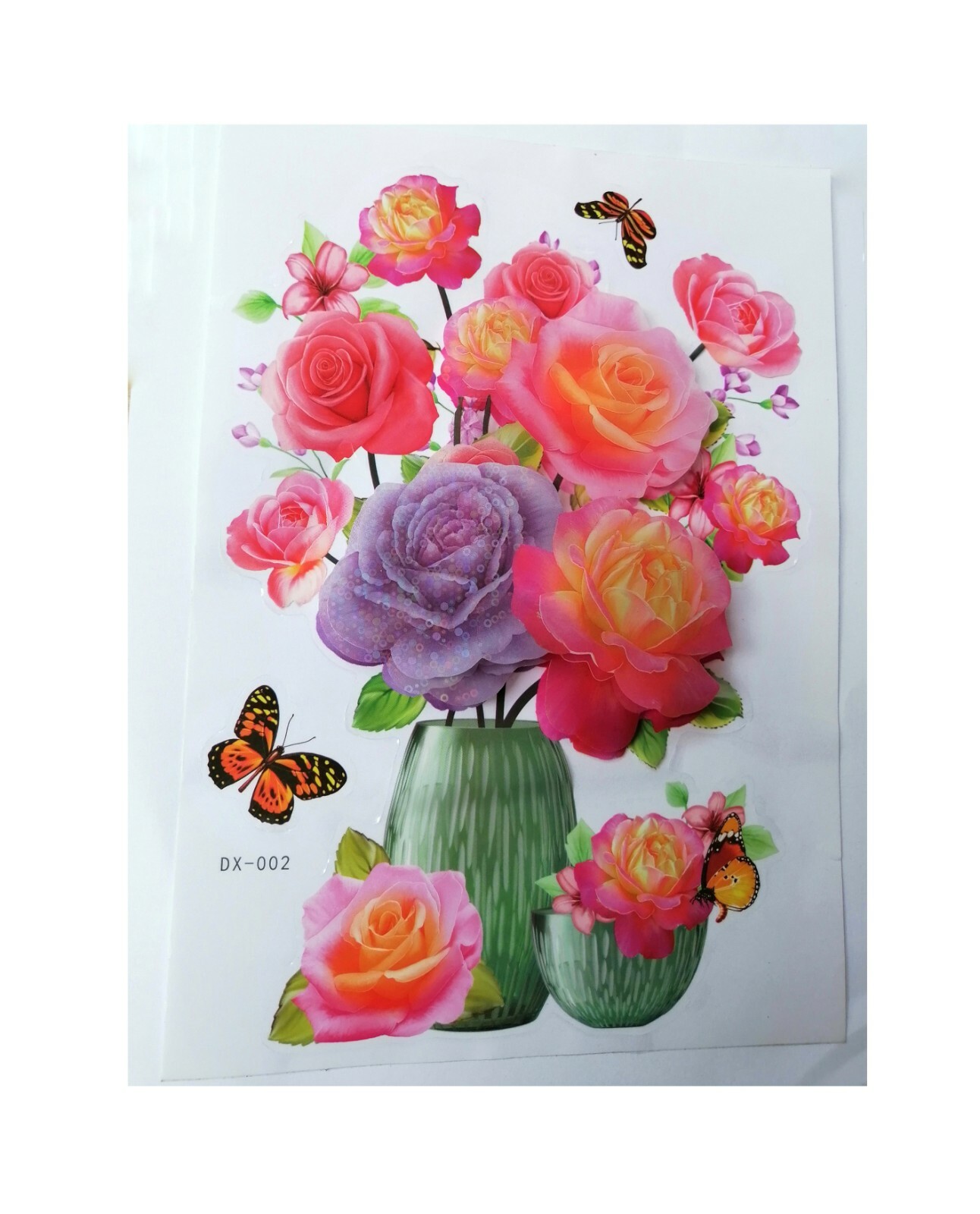 3D Beautiful Home Decoration Wall Art Sticker Flower Vase with Butterflies NEW