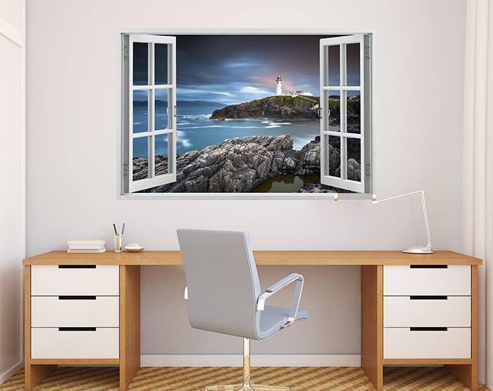 IMPRESSIVE 3D WINDOW WALL DECALS REMOVABLE WALL STICKERS WALL DECOR W41-50×70-cm