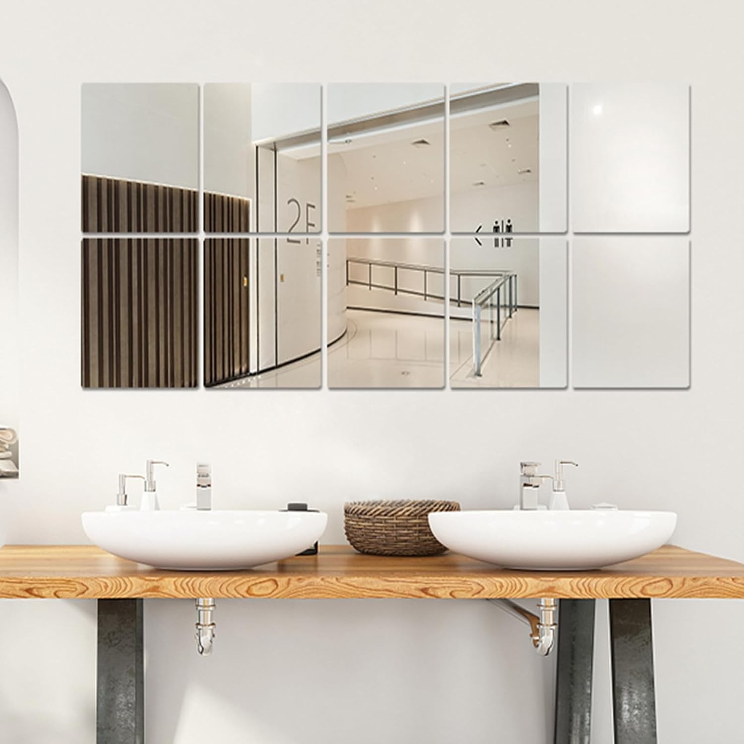 8×6 Inches Self Adhesive Acrylic Mirror Tiles 0.2mm Waterproof Flexible Mirro…
