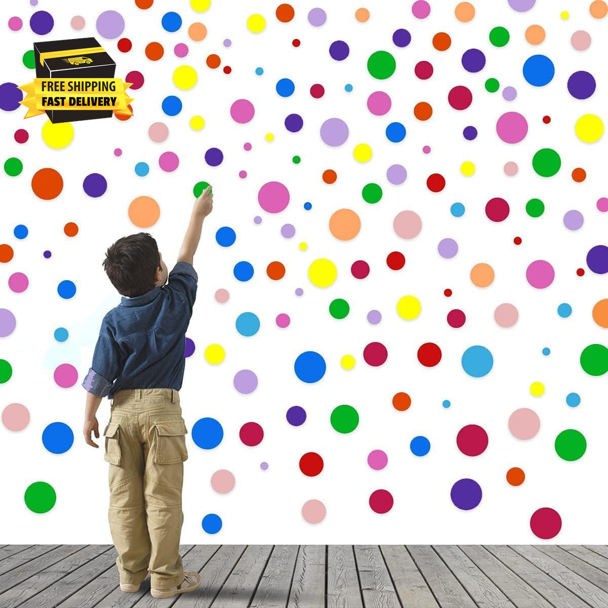 264 Pieces Polka Dot Wall Decals Circles Decals for Wall Vinyl Dots Stickers Set