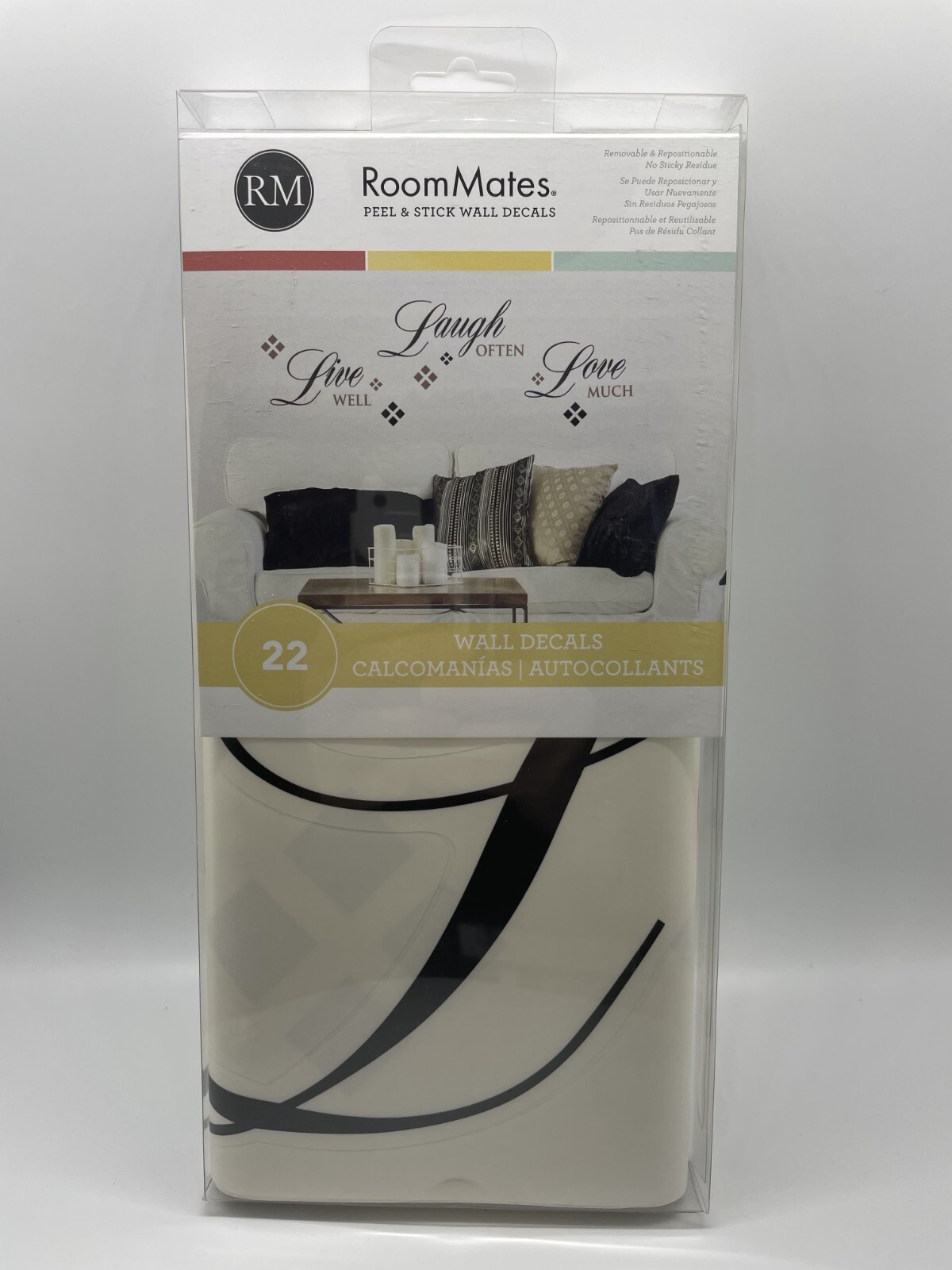 2 Pack Room Mates Prim Live Well Laugh Often Love Much Peel Stick Wall Decals