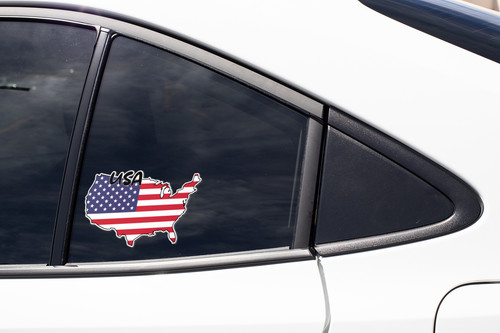 USA Map Flag Sticker Decal