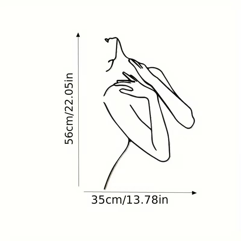 A Minimalist Female Silhouette Wall Sticker Black Artistic Line Carving Modern