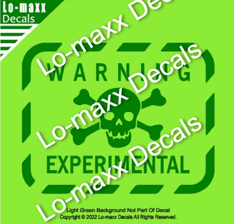 Warning Experimental Skull And Cross Bones Custom Graphic Die Cut Vinyl Decal