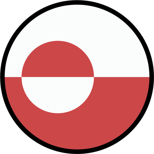 Greenland Flag Circle Sticker Decal