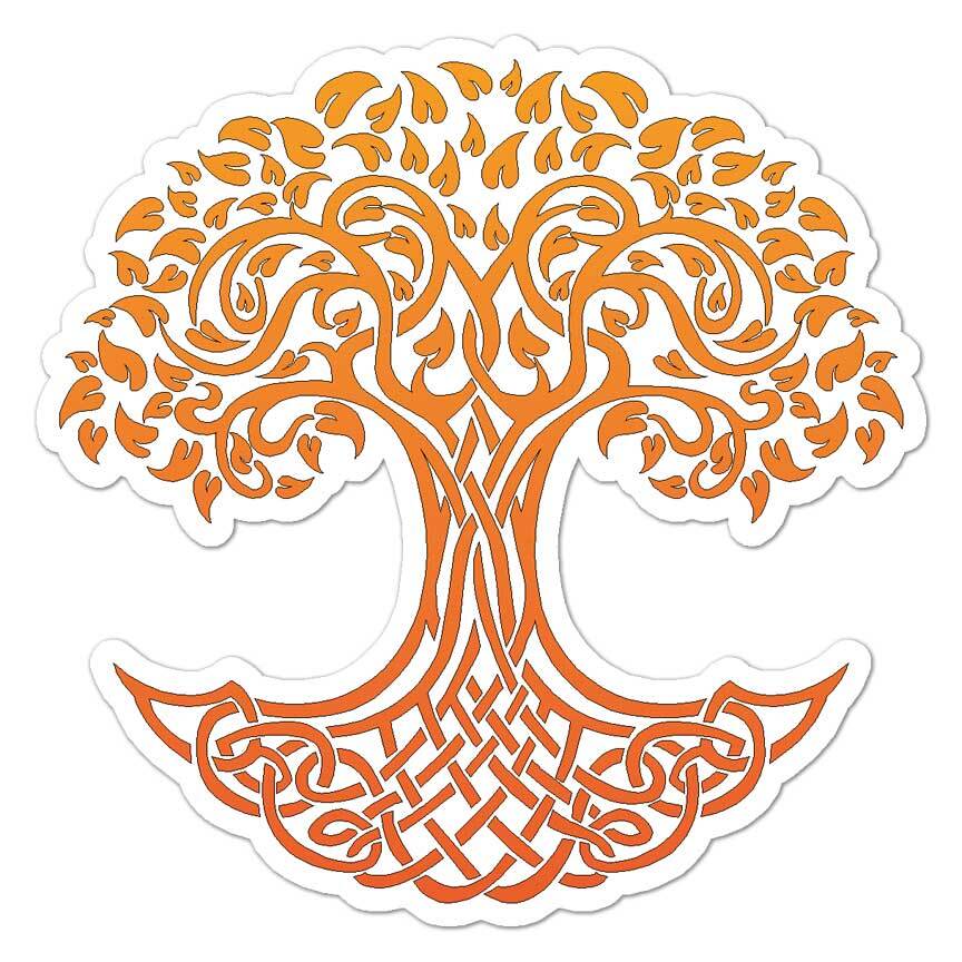 Celtic Knot Tree, Vinyl Decal Sticker, Indoor Outdoor, 3 Sizes, #8035