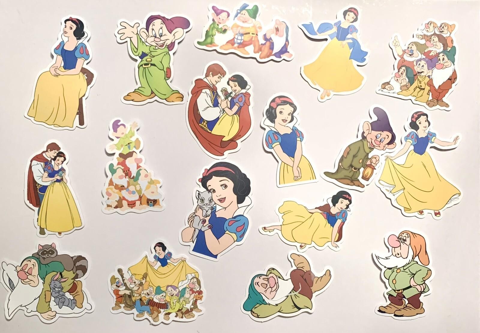 Stickers Snow White Princess 50 Pcs Dwarfs Dopey Grumpy Happy US SELLER