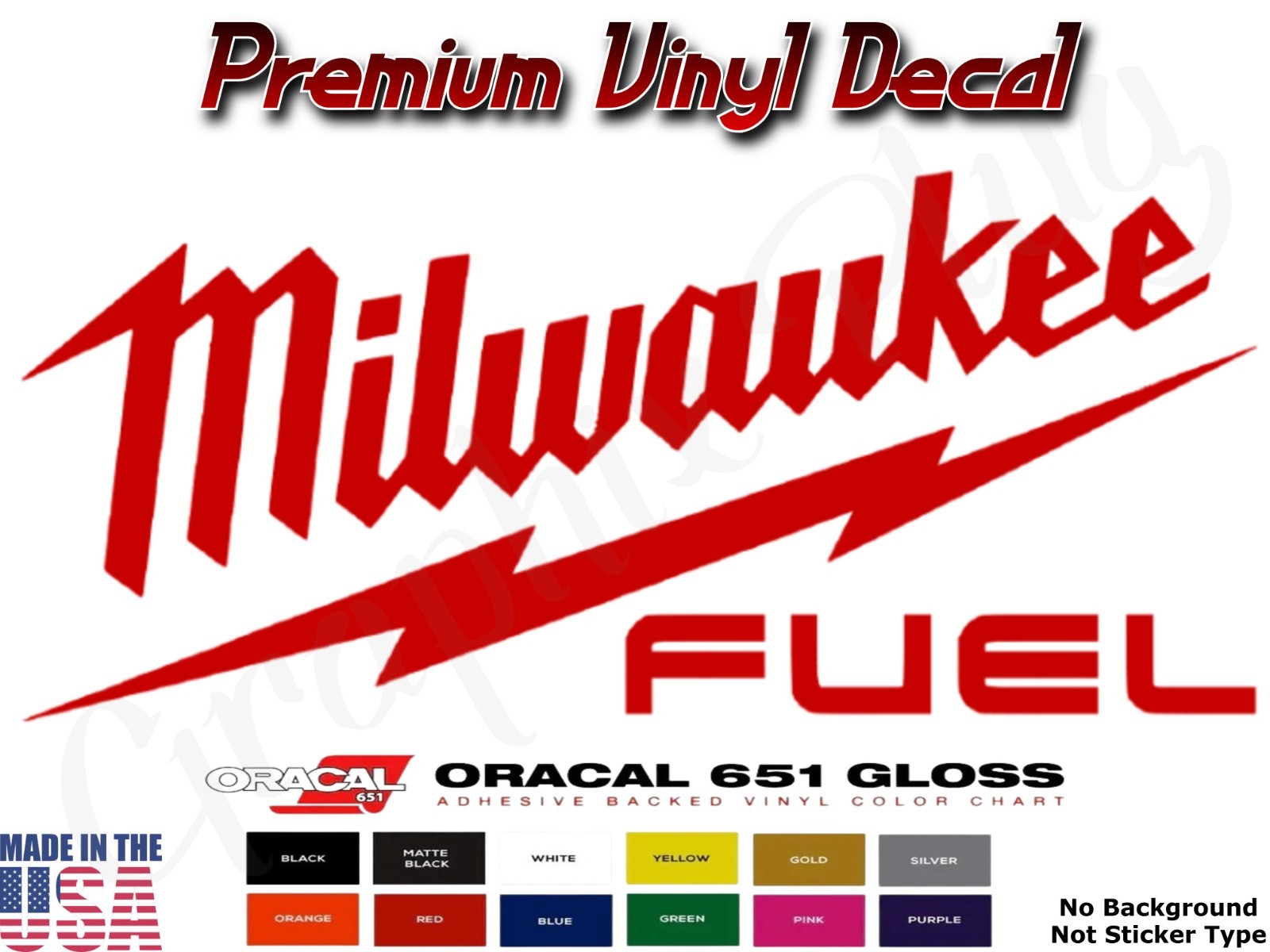 Milwaukee Decal Large 4" – 12" 17" 22" Made in USA Garage, Mechanic, Truck,