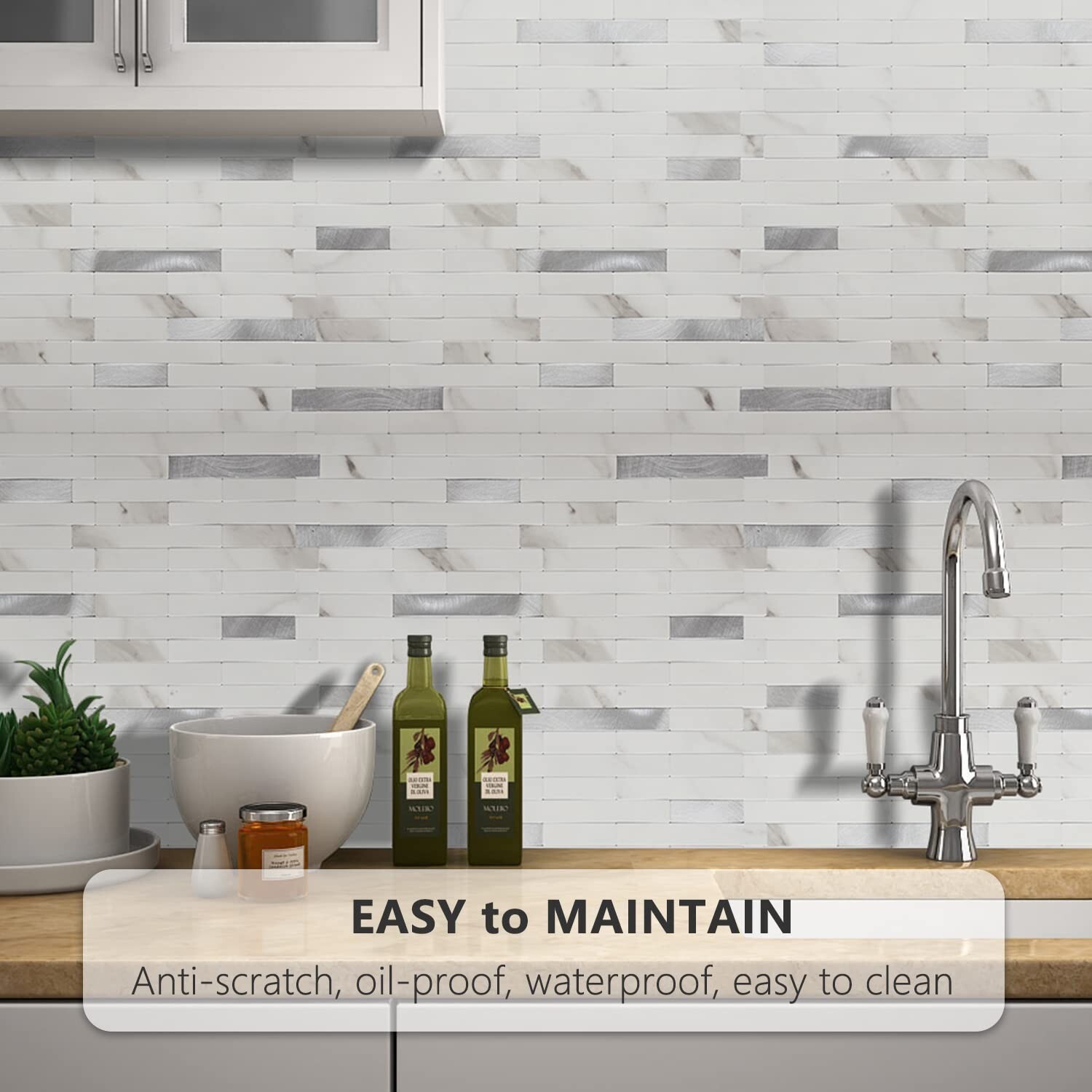 STICKGOO Peel and Stick Backsplash,PVC Wall Tiles Stick on Backsplash for Kit…