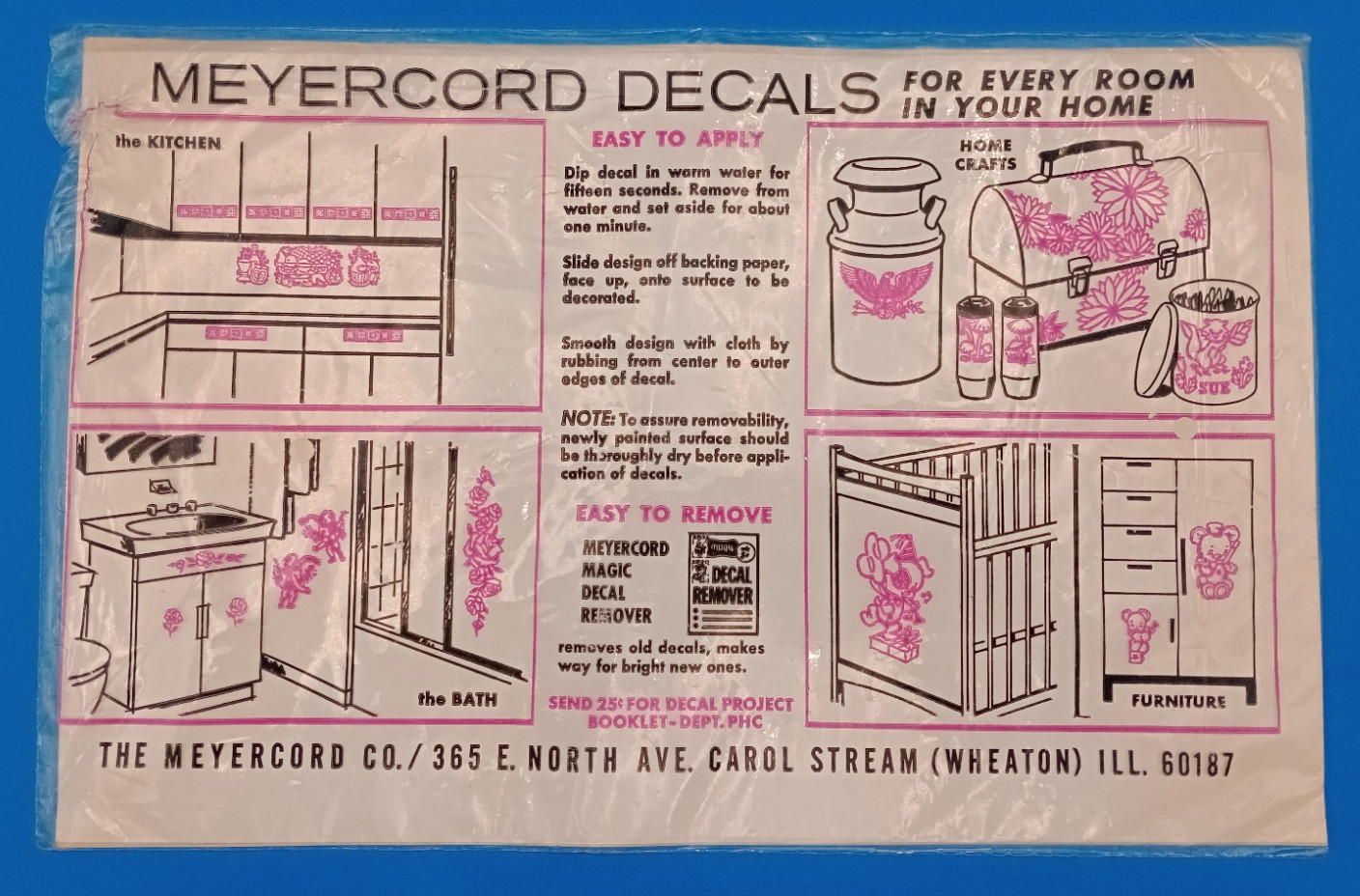 NIP Vintage Meyercord Decorator Decals 1503-B Native American Indian Chief Heads
