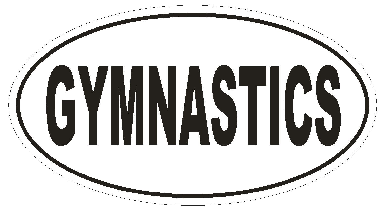 GYMNASTICS Oval Bumper Sticker or Helmet Sticker D1901 Euro Oval