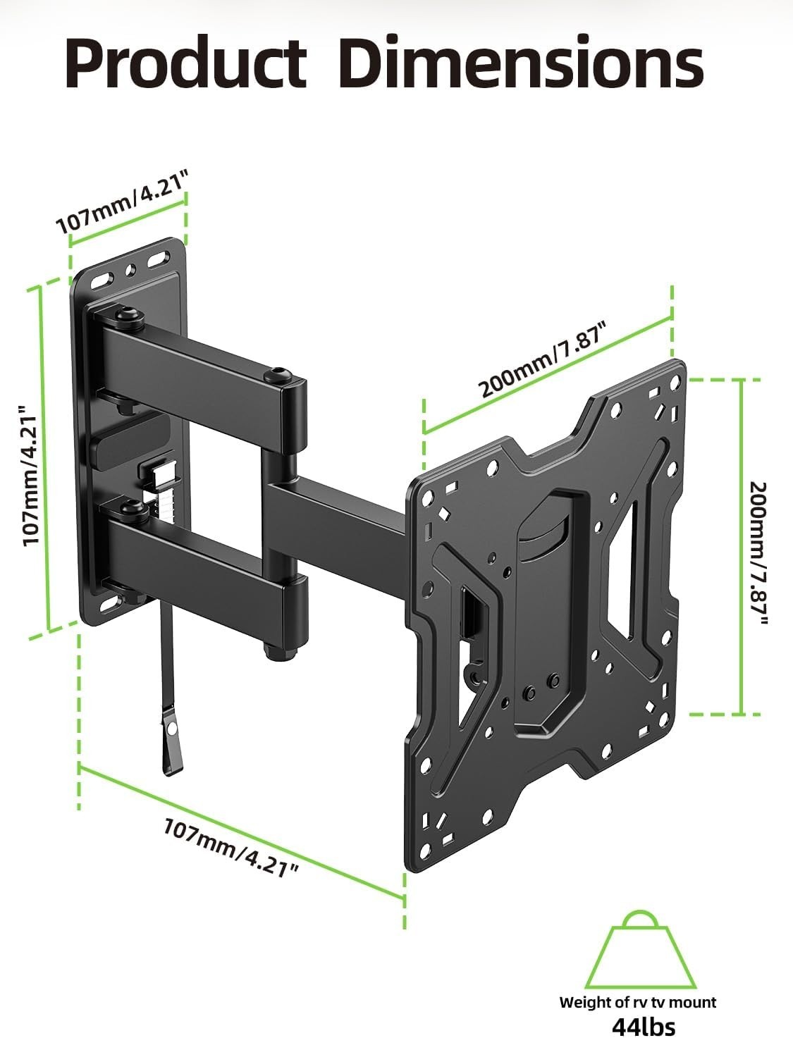 Ul Listed Lockable Rv Tv Mount For 1345 Inch Tvs Full Motion Rv Tv Wall Mount Wi